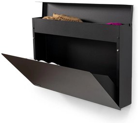 Pantofar negru cu deschidere înclinată/suspendat din metal 78x48x13 cm Luigi – Spinder Design