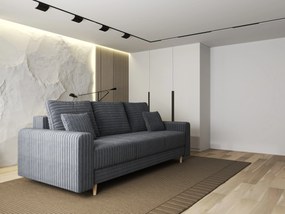 Canapea extensibilă dumonde cu ladă de depozitare si sezut confortabil din spuma high-density, Kronos Ambience Gri 210x100 cm