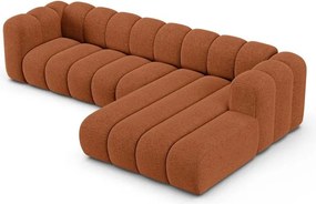 Colțar cărămiziu cu tapițerie din chenille (cu colț pe partea dreaptă/cu șezlong) Lupine – Micadoni