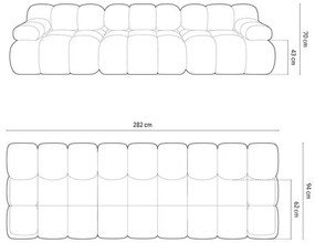 Canapea 3 locuri Bellis boucle L282 cm