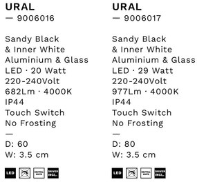Oglinda baie cu iluminat LED IP44 Ural, 80cm
