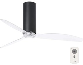 Ventilator de tavan FARO 32036 TUBE FAN negru/transparent + telecomandă