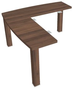Extensie birou Verno+ 140 x 140 cm, stânga, nuc