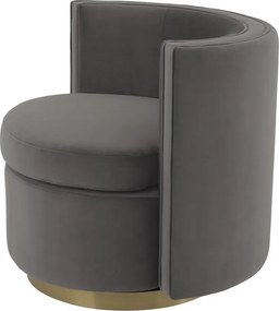 Fotoliu pivotant design elegant Amanda, catifea gri 115148 HZ