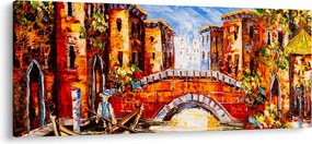 Tablou - Pictură în ulei a orașului III. (120x50 cm)