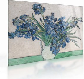 Tablou pe sticlă - Vincent van Gogh, Irises, reproducere (70x50 cm)