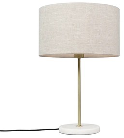 Lampă de masă din alamă cu abajur gri 35 cm - Kaso
