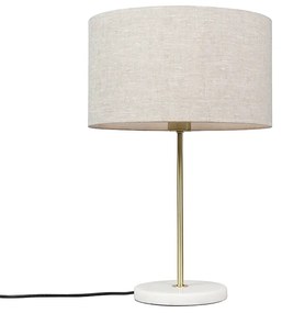 Lampă de masă din alamă cu nuanță gri 35 cm - Kaso