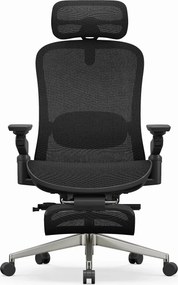 RESIGILAT- SYNO-H-MF Scaun ergonomic, suport lombar cu Masaj, sezut translatabil, cotiere 6D, tetiera 2D, suport picioare, Mesh, Negru