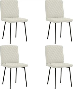 vidaXL Scaune de bucătărie, 4 buc., crem, catifea