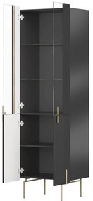 Vitrină Malmi 60 cm - negru mat / picioare aurii