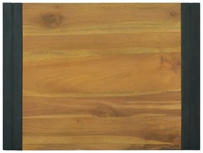 Dulap de baie suspendat, 60x45x35 cm, lemn masiv de tec Maro si negru, 60 x 45 x 35 cm, 1