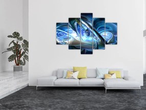 Tabloul fractalilor în albastru (150x105 cm)