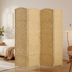 HOMCOM Paravan 4 Panouri Pliabile Per Interni Împletit 180x180cm | Aosom Romania