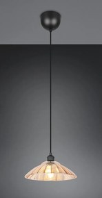 Lustră neagră/chihlimbar din metal cu abajur din sticlă ø 29,5 cm Eluna – Reality