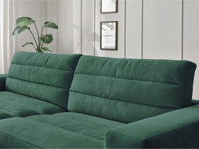 Colțar verde cu tapițerie din catifea (cu colț pe partea stângă/cu șezlong) Sierra – Bobochic Paris