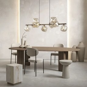 Lustră suspendată pe cablu LAVA 9xG9/8W/230V bronz/bej fumuriu