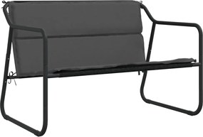 vidaXL Bancă de grădină cu 2 locuri cu pernă, antracit, oțel
