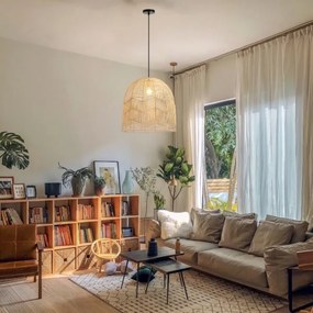 Lustră pe cablu Immax 08263L PELO 1xE27/40W/230V d. 50 cm ratan