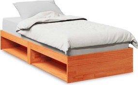 vidaXL Pat de zi fără saltea, maro ceruit, 80x200 cm, lemn masiv pin