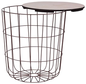 287649 vidaXL Măsuță de cafea, arămiu, Ø 39,5 cm, MDF