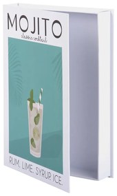 Cutie de depozitare albă/verde din hârtie decorativă 18x4x25 cm Mojito – PT LIVING