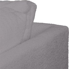 Colțar gri închis cu tapițerie din stofă bouclé (cu colț pe partea dreaptă) Ariella – Ropez