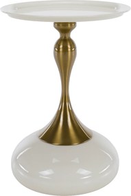 Măsuţă auxiliară, alb Ivory/auriu, FEJ