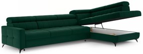 Colțar extensibil Nardo Maxi dreapta - verde catifea Bluvel 78