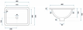 Lavoar sub blat Rea Adela 46 cm