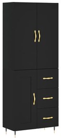 3195996 vidaXL Dulap înalt, negru, 69,5x34x180 cm, lemn compozit
