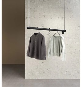 Cuier de perete negru din lemn de stejar 110 cm Swing L – LIND DNA