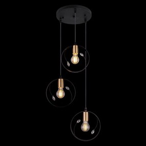 Lustra suspendata design modern VIGO negru 15346-3 GL