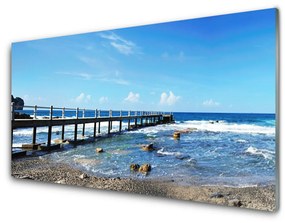 Tablou pe sticla Ocean Beach Peisaj albastru