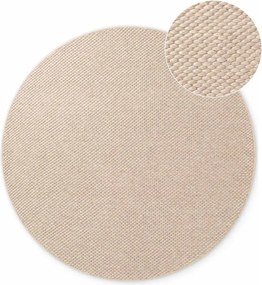 Covor bej țesut manual rotund din lână ø 160 cm Lyon Beans – Elle Decoration