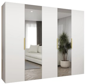 Dulap de haine 250 cm Mirabella 2 (alb + Auriu). 1126428