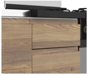 Set mobilier bucătărie 240 cm Junona Line (zadă sibiu auriu + Alb). 1098515