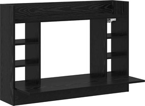 vidaXL Birou montat pe perete cu raft Stejar negru 105 x 48 x 75 cm