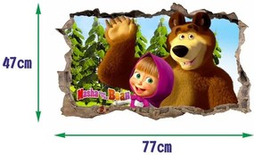 Autocolant de perete Masha și Ursul 47x77cm