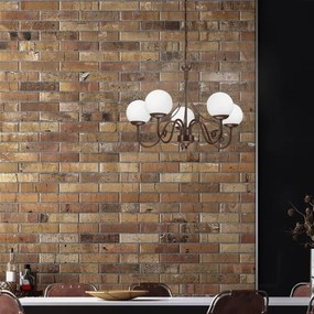 Lustră pe lanț Brilagi COTTAGE 5xG9/40W/230V maro/alb