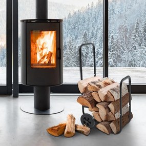 Gardebruk Cărucior pentru lemne de foc AUREL, 56x45x105cm, negru