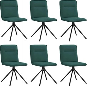 vidaXL Scaune de bucătărie, 6 buc., verde închis, material textil