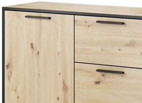 Comodă Bruck (stejar artisan + negru). 1091812