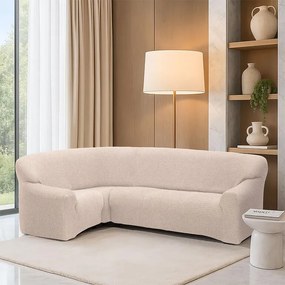 Huse super elastice RUBINIA smântânii colțar (l. 340 - 540 cm)