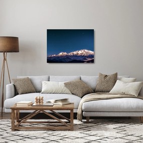 Tablou pe sticlă cu munți și cerul nocturn (70x50 cm)