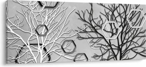 Tablou abstract cu pomi (120x50 cm)