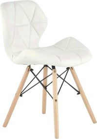 Scaune living K281, alb/stejar, piele ecologica/lemn, 48X51X74 CM