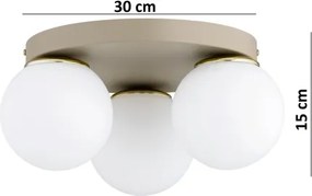 Brilagi - Plafonieră MILO ECRU 3xE27/60W/230V Ø 35 cm bej/auriu