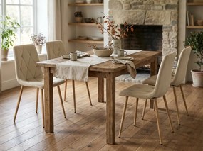 OFERTĂ Scaun din catifea crema LIBRA BUTTER CREAM II. calitate secundară