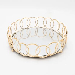 SET 2x tavă decorativă d. 27/33/37 cm auriu